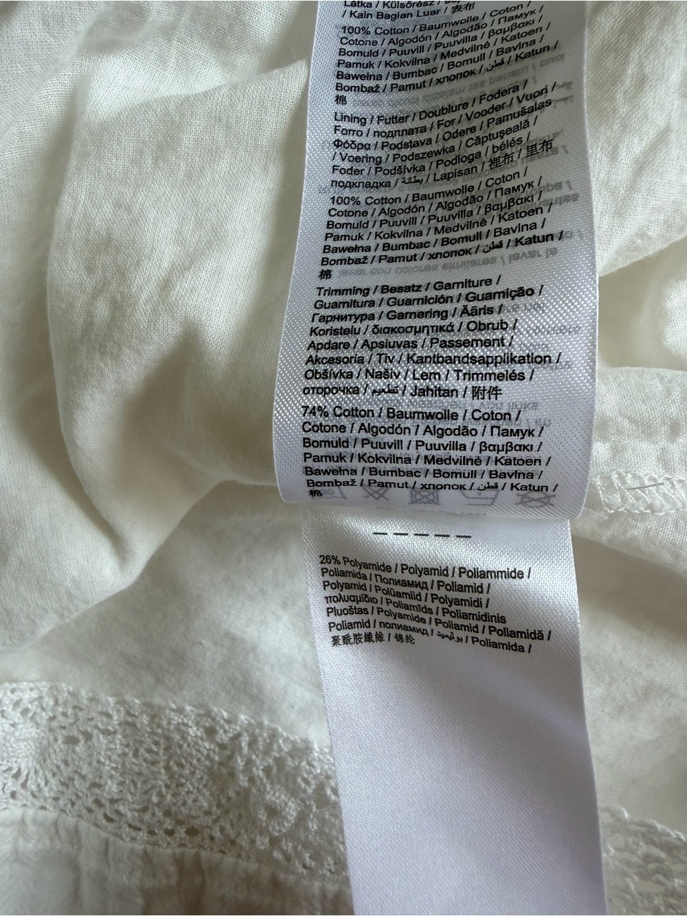 EDC ( by Esprit Group) White Lace-Trim Cotton Blend Mini Dress - Picture 6 of 9